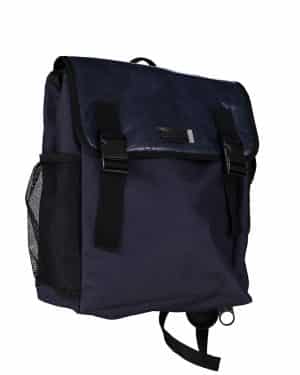 Vintage blue leather Backpack & Helmet bag
